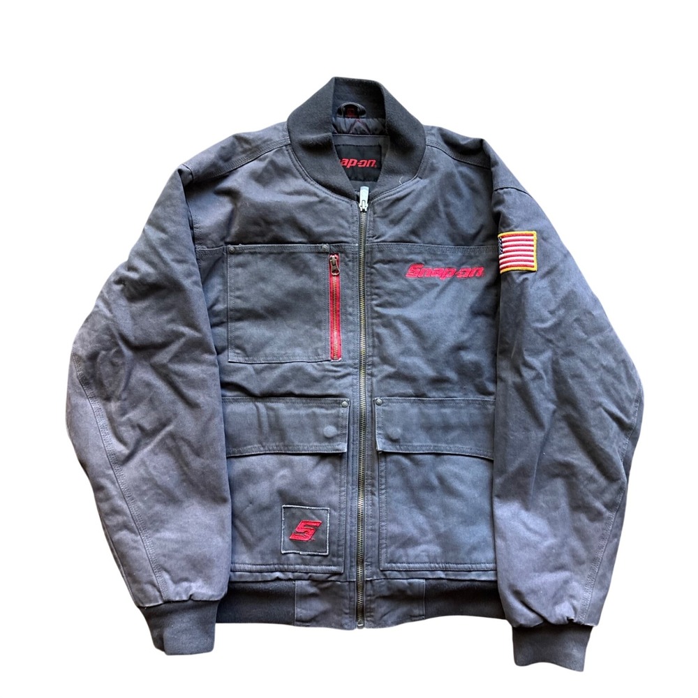 Snap On Duck Canvas Utility Bomber Jacket Size Large